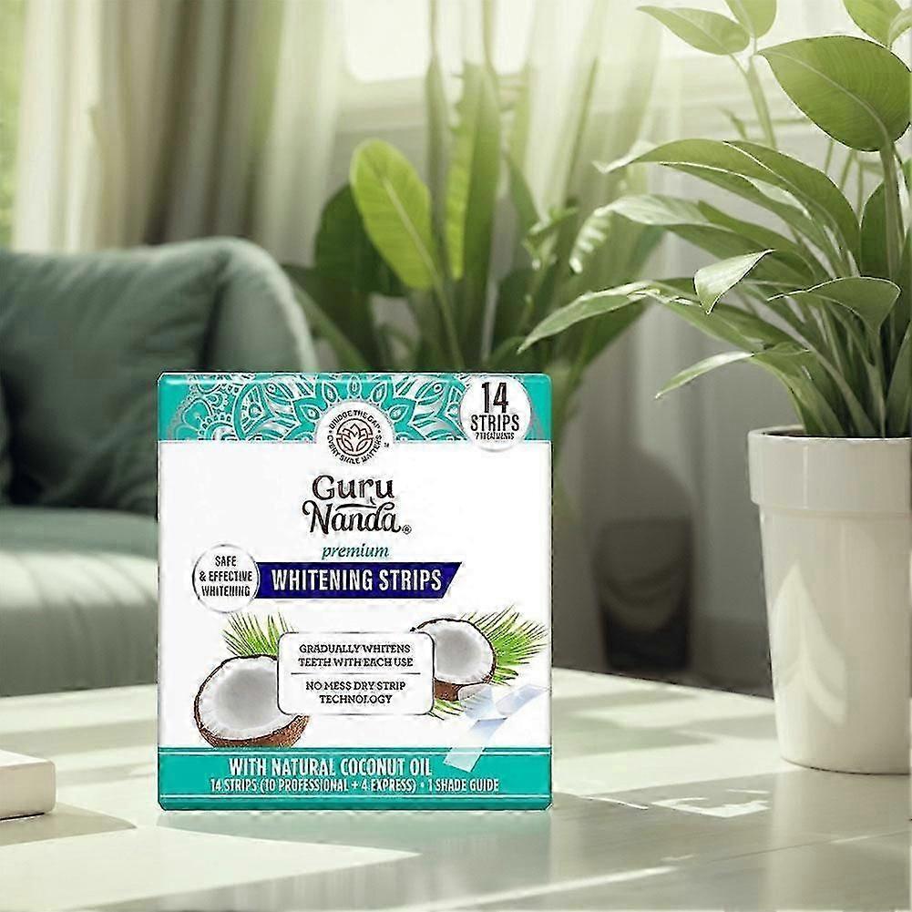 Natural Coconut Oil Teeth Whitening Strips Alcohol-Free Formula for Sensitive Teeth