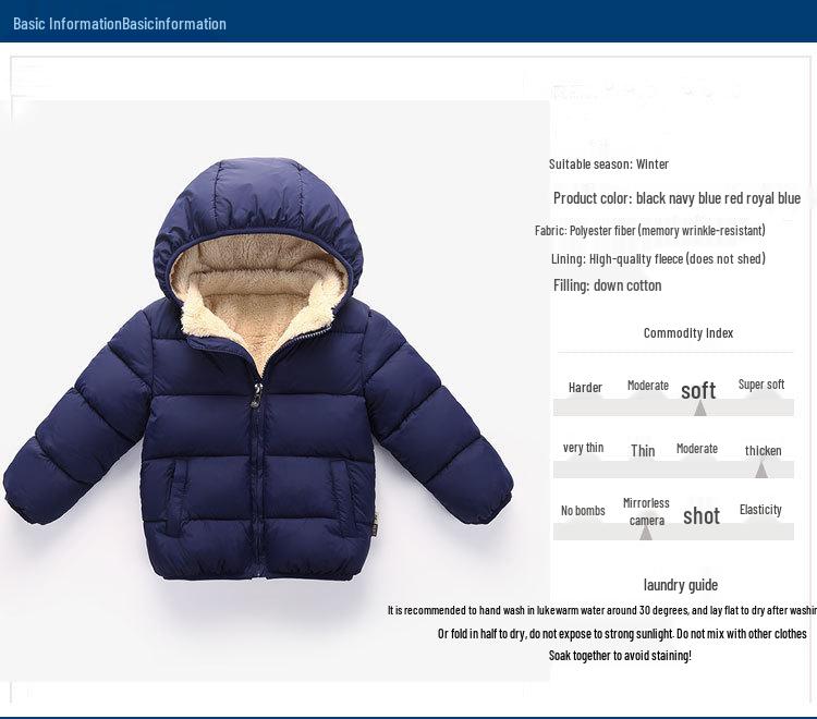 Kinder Fleece-gefütterte Baumwolljacke - Jungen und Mädchen Daunenjacke, Dicke Oberbekleidung