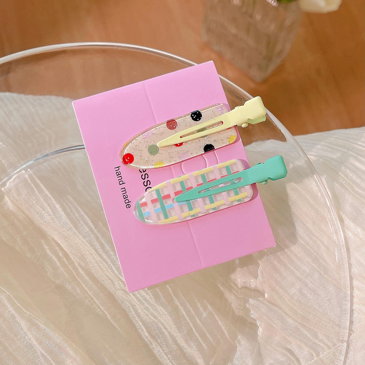 

2 шт. Милые дофаминовые заколки для волос с эффектом помятости, боковые зажимы-уточки, летняя заколка для волос без следов, женский новый зажим, головной убор Size fits all