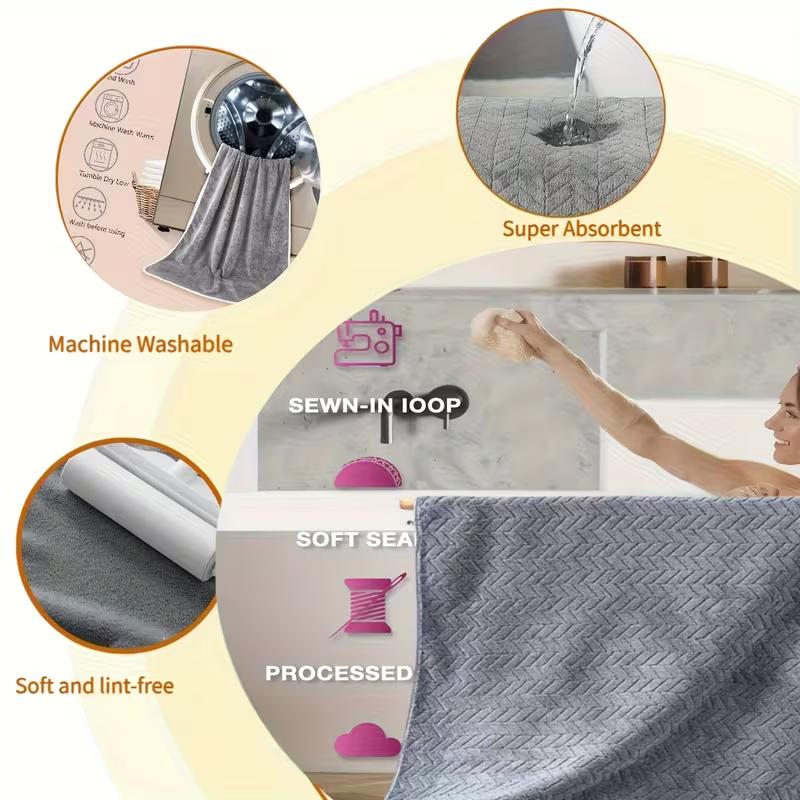 Wheat Ear Bath Towels, Soft, Quick-Drying Towel, Durable, Unscented Coral Fleece Bath Towels Suitable for Spa, Gym, and Home Use.