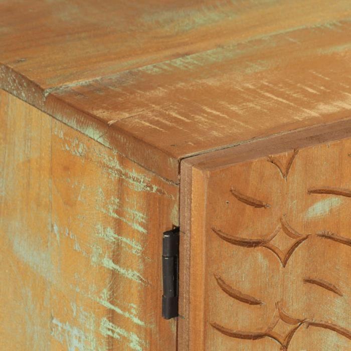 VidaXL Meuble TV sculpté à la main 120x30x40 cm Bois de récupération