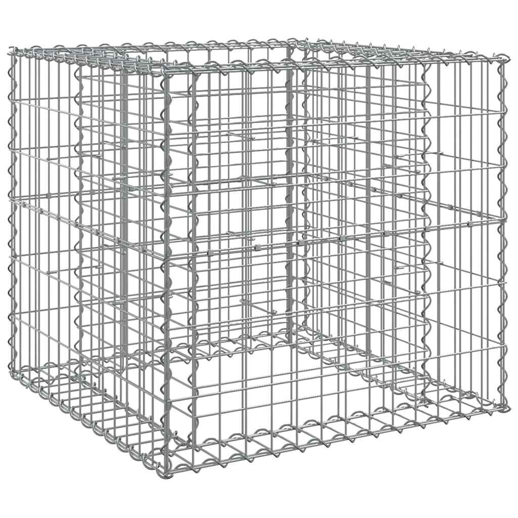 Gabion Basket Silver 70x70x65 Cm Galvanized Iron