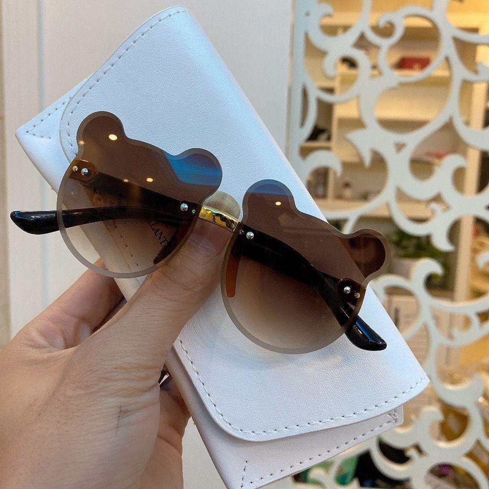 Rimless Children Sun Glasses Cartoon Bear Baby Sunglasses Party Eyewear  for Boys Girls