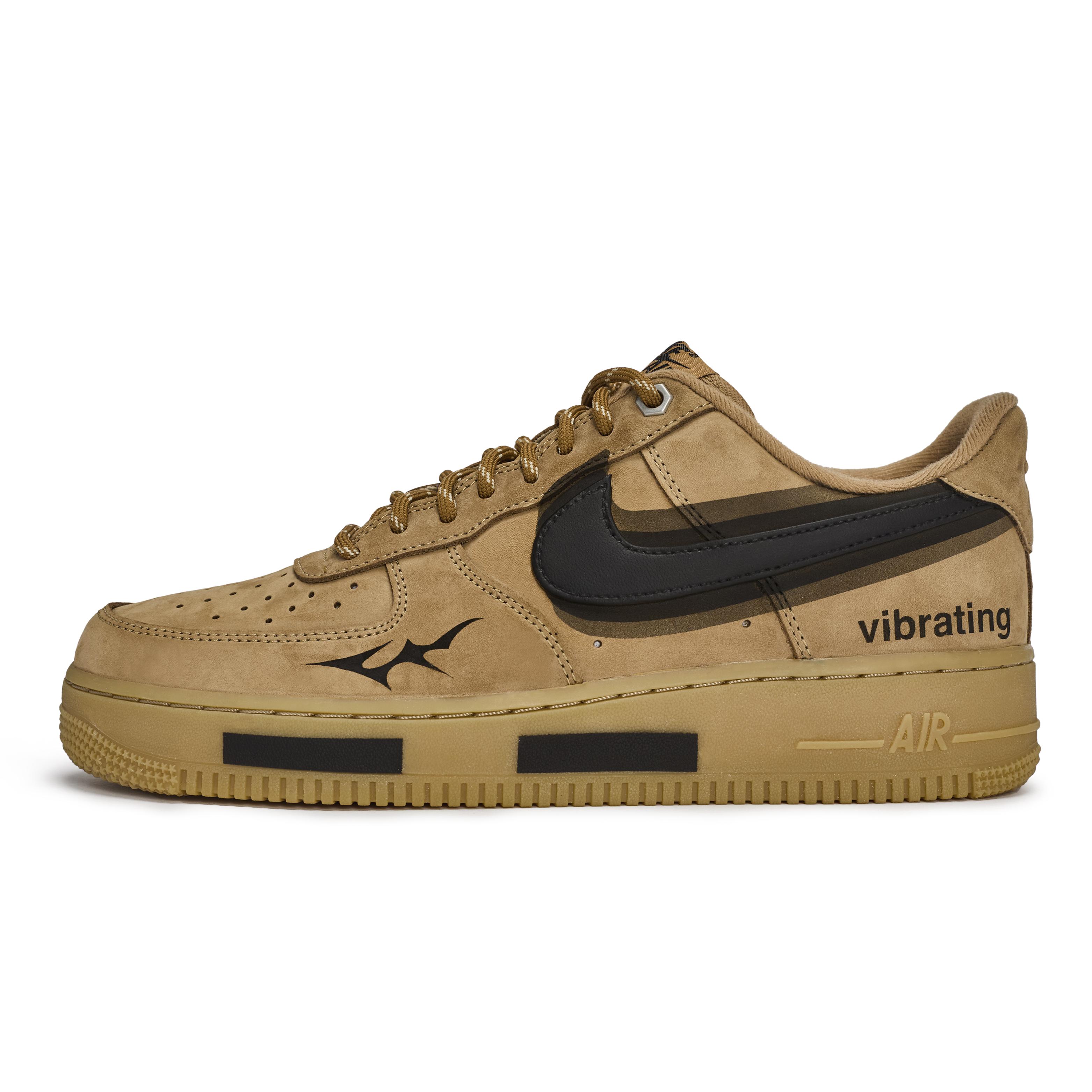 

Nike Air Force 1 REGO Hot Dog, Vibration Visual Low top Skateboard Shoes Unisex Black Brown CJ9179-200(Team1189-) 42.5