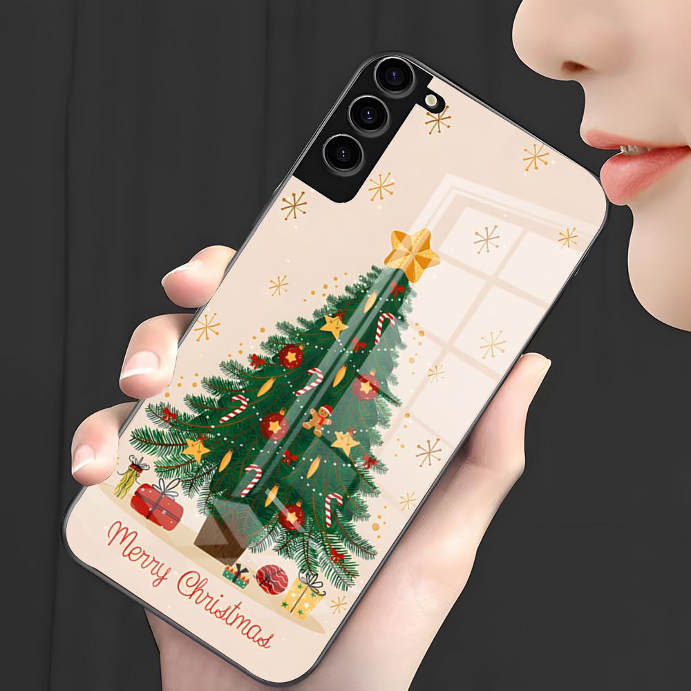 Merry Christmas Tree Phone Case For Samsung S26 S25 Plus S20 S20 Plus S22 Ultra S23 FE S21 Plus S21 Ultra Glass Cover