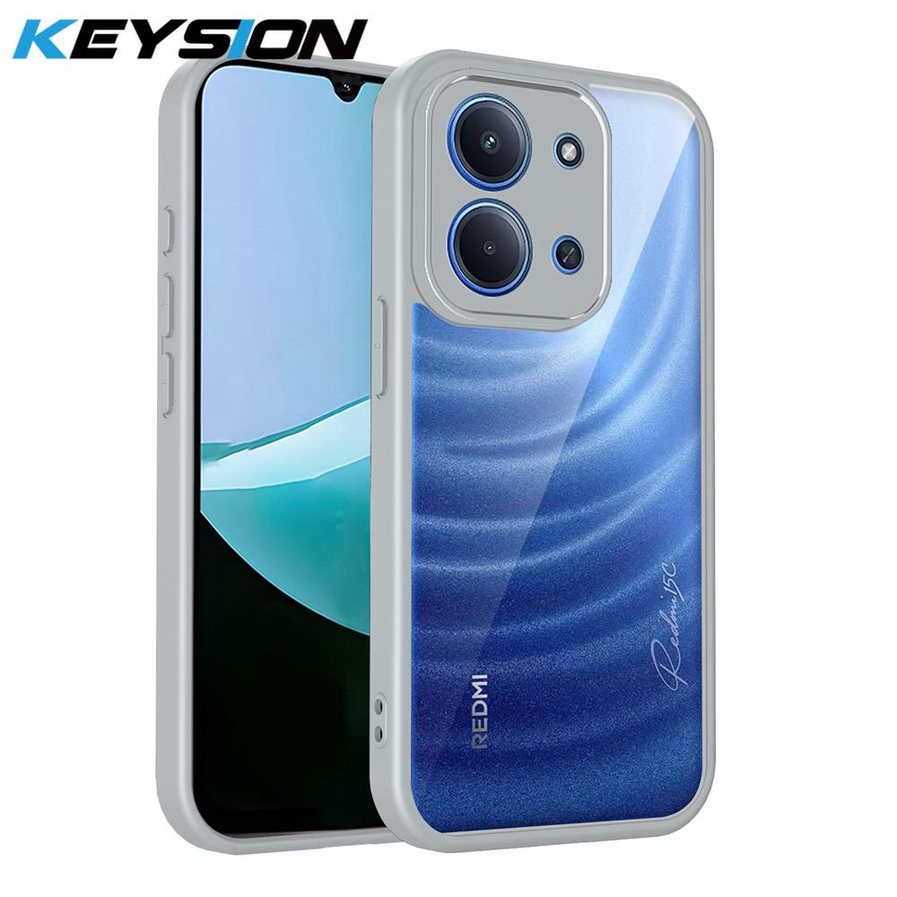 

KEYSION Transparent Phone Case for Redmi 15C 171mm Soft Silicone+PC Clear Shockproof Phone Back Cover for Xiaomi POCO C85 for POCO C85 сірий