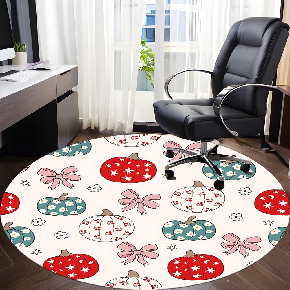1PC Pumpkin Pattern Chair Carpet for Office, Indoor Non-Slip Washable Carpet, Soft Comfortable Mat For Office Room Yy250930247