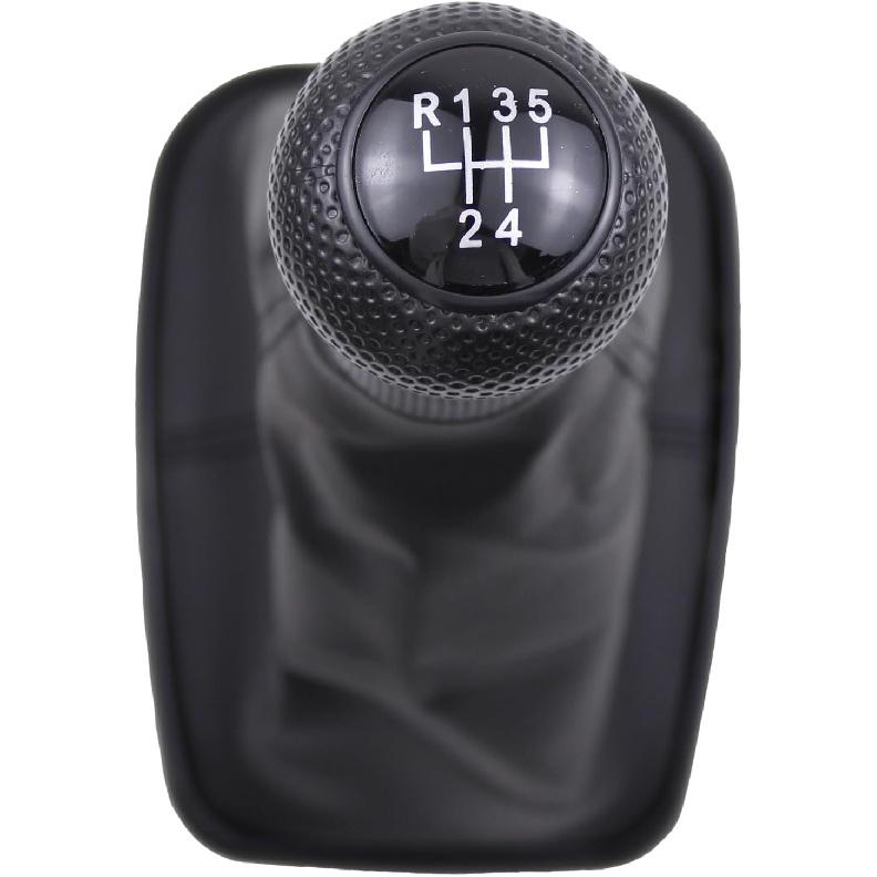 ApplianPar 5 Speed Gear Shift Knob Stick Shifter Lever Head with Gaitor Boot Cover for VW Bora Golf Jetta MK4 GTI R32 1999-2005