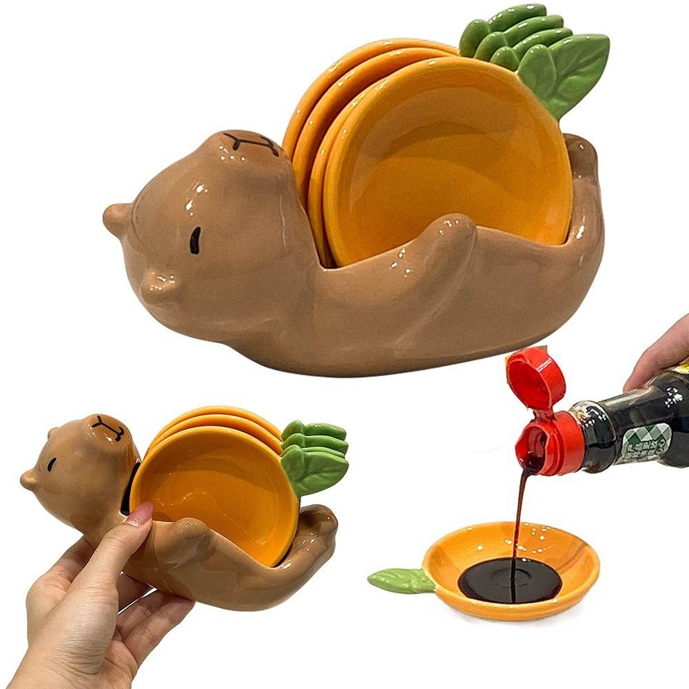 Heat-resistant Creative Sauce Dish Set Cartoon Shape Cute Seasoning Jugs  Hot Pot