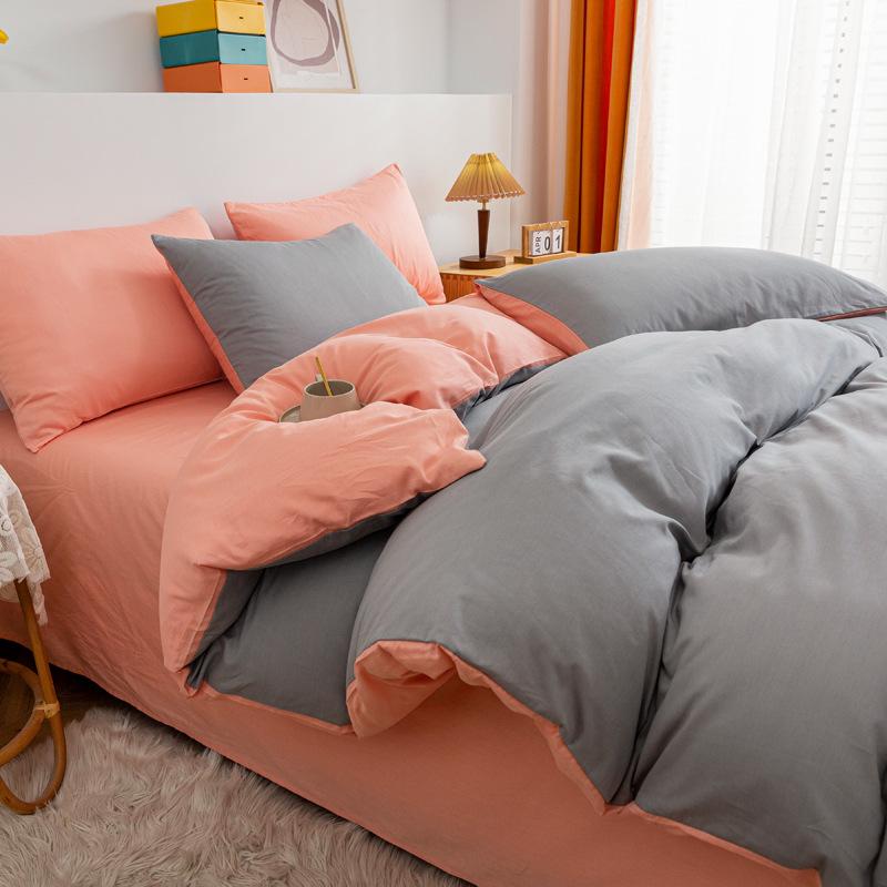 

Luxury Solid Color Pure Cotton 3-Piece Bedding Set: Includes Duvet Cover and Fitted Sheet 1.0m Bed Flat 3-Piece Set - For 150x200cm Duvet