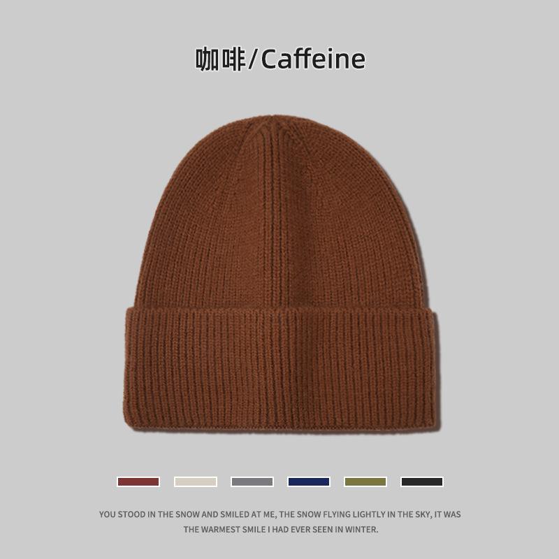 Knitted hat men's autumn and winter big head circumference light board wool hat, ear protection, warm cold hat, retro ruffian melon fur hat women