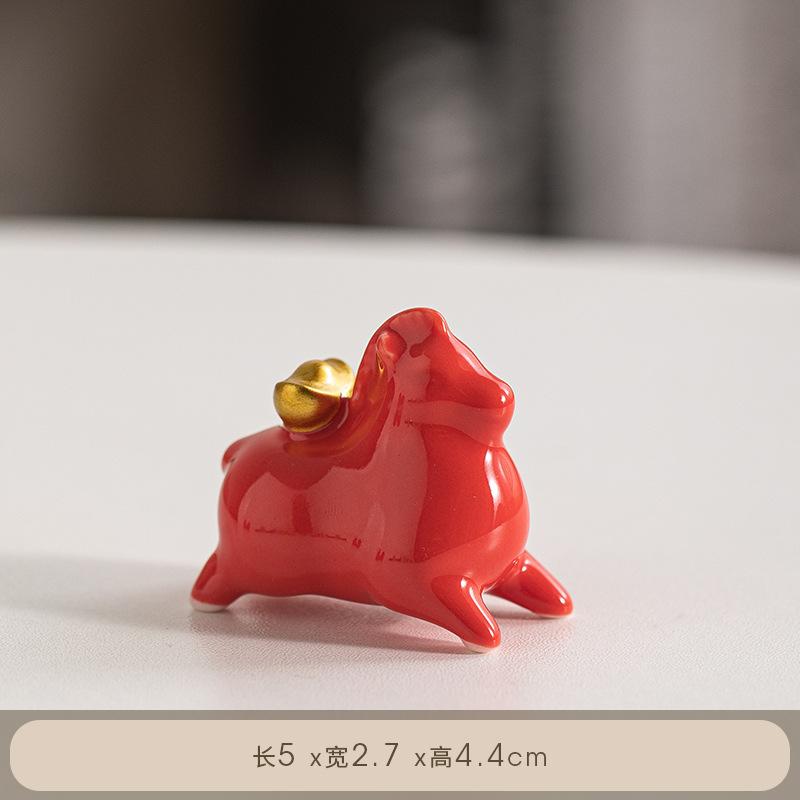 

Creative Mini Cute Ceramic Animal Micro Landscape Horse Cow Pig Elephant Home Office Desktop Decoration Ornaments Accessories