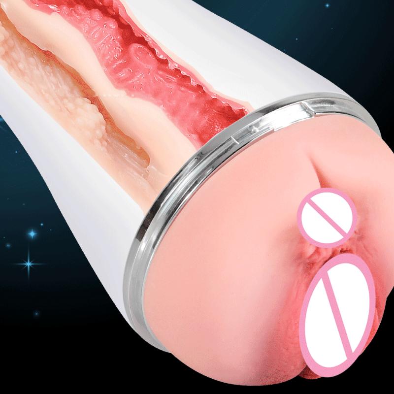 Vagina Anus Masturbator, Auto Saugen Stöhnen Vibration Masturbationsbecher, Orgasmus Sexmaschine Echte Muschi Erwachsenen Sexspielzeug für Männer