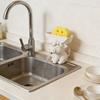 Cow-shaped sponge holder drains water via mouth. Cute sink organizer for kitchen & bathroom; sponge excluded.