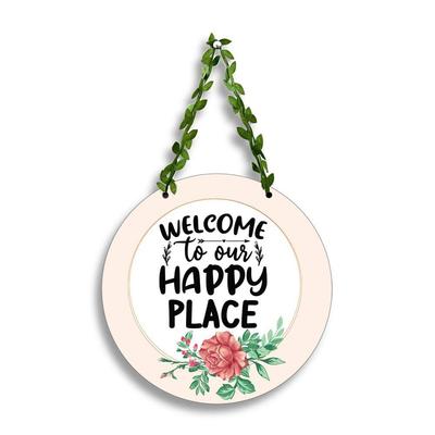 Wooden Wall Hanging Decor | Wall Hanging Decoration Welcome To Our Happy Place for Home