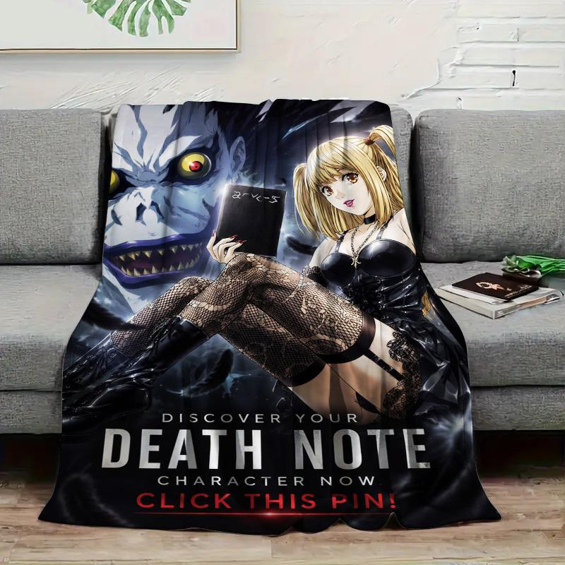 Death Note Anime Flannel Throw Blanket, Soft Blanket for Sofa Bed, Misa Amane Ryuk Print Home Decoration Fan Gift