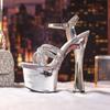 Electroplated Crystal Platform Heels – Women's Nightclub and Runway Sandals