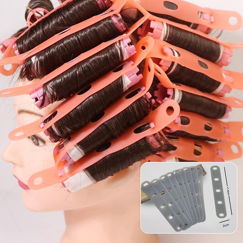 10Pcs Gray Perm Silicone Band Heat Resistant Traceless Digital Cold Rods Rubberbands Elastic Hair Rings Hairpins Styling Tools