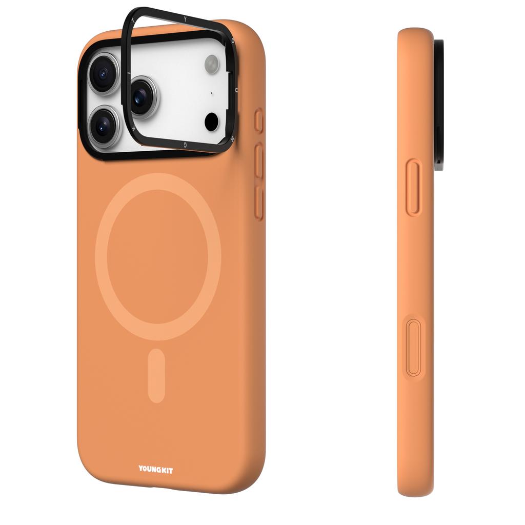 YOUNGKIT Hülle für iPhone 17 Pro Max Kompatibel mit MagSafe Linsen-Ständer Silikon-Handyhülle