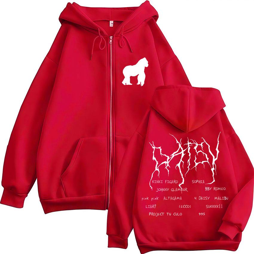 Rusowsky Daisy Tour Zip Up Hoody Men Women Clothing Hip Hop Oversized Jacket Sweatshirt Casual Pop Music Gothic Tops Hoodie