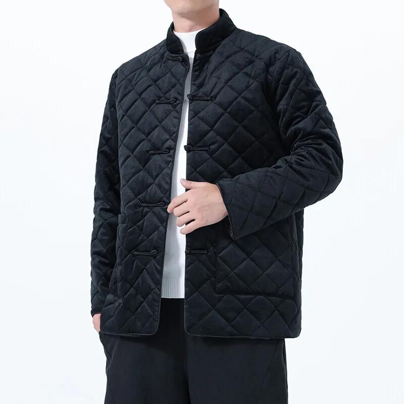 Autumn Chinese Style Men Cotton Padded Jacket Young Men Winter Fashion Retro Parkas Outerwear Male Casual Loose Fit Warm Coat