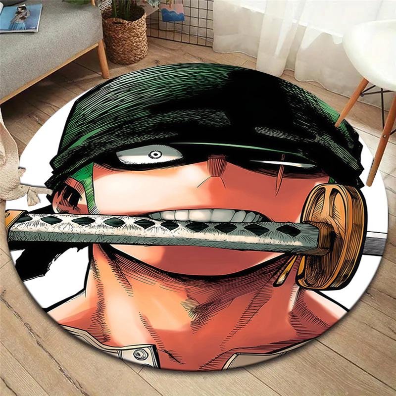 Roronoa Zoro Round Area Rug Carpet Rug For Living Room Bedroom Sofa Playroom Decor Nonslip Floor Mat