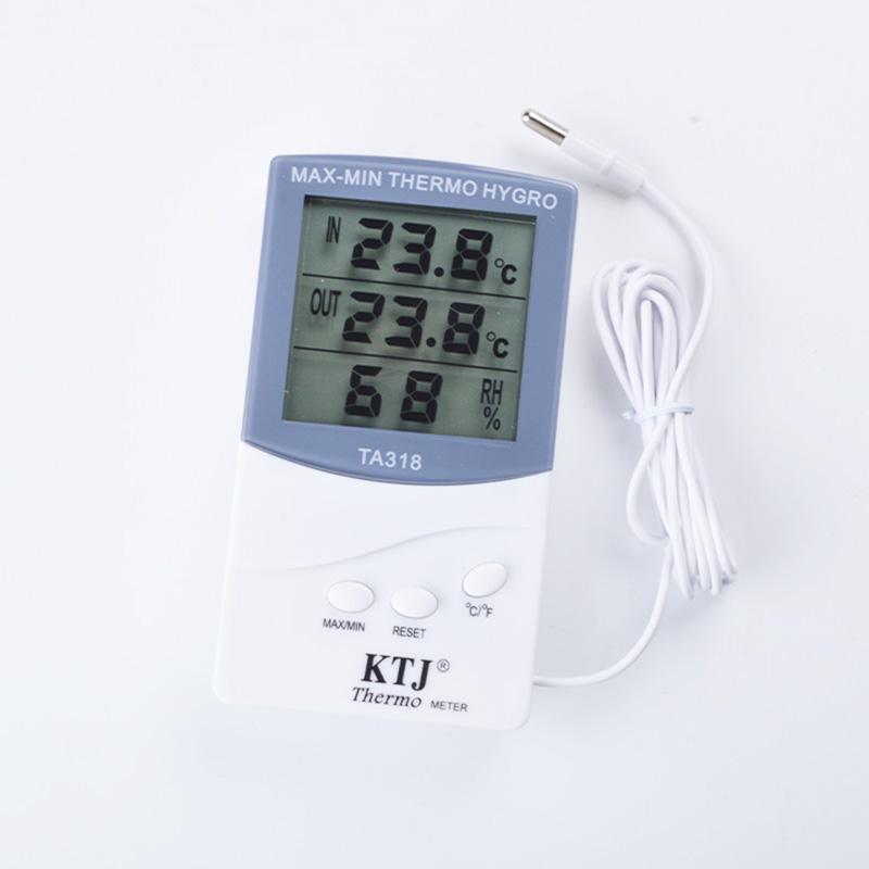 TA318 Digital Hygrometer Digital Display Hygrometer Temperature Humidity Meter Mini with Probe Thermometer 0.1