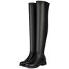 Elastic Women's Thigh High Boots Comfortable Low Heels Over-the-knee Boot Black Red White Long Fetish Shoes Ladies Large Size 48