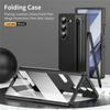 Case for Galaxy Z Fold7 - PC+Leather/PU, Black