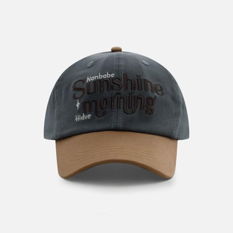 Hat women's new trendy brand letter embroidery baseball cap men's street fashion contrasting color splicing cap