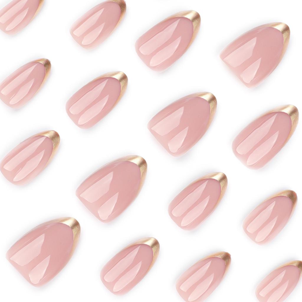 24Pcs Wearing Nails Almond Nail European and American Wearable Nail Tips Press On Nails Detachable Fake Nails
