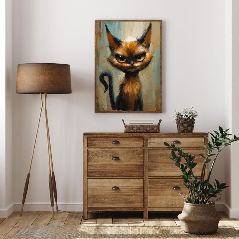 Funny Animals Vintage Painting Poster Canvas Prints Animals Cartoon Aesthetic Wall Decor Kids Room Wall Art Funny Cat Dog Decor