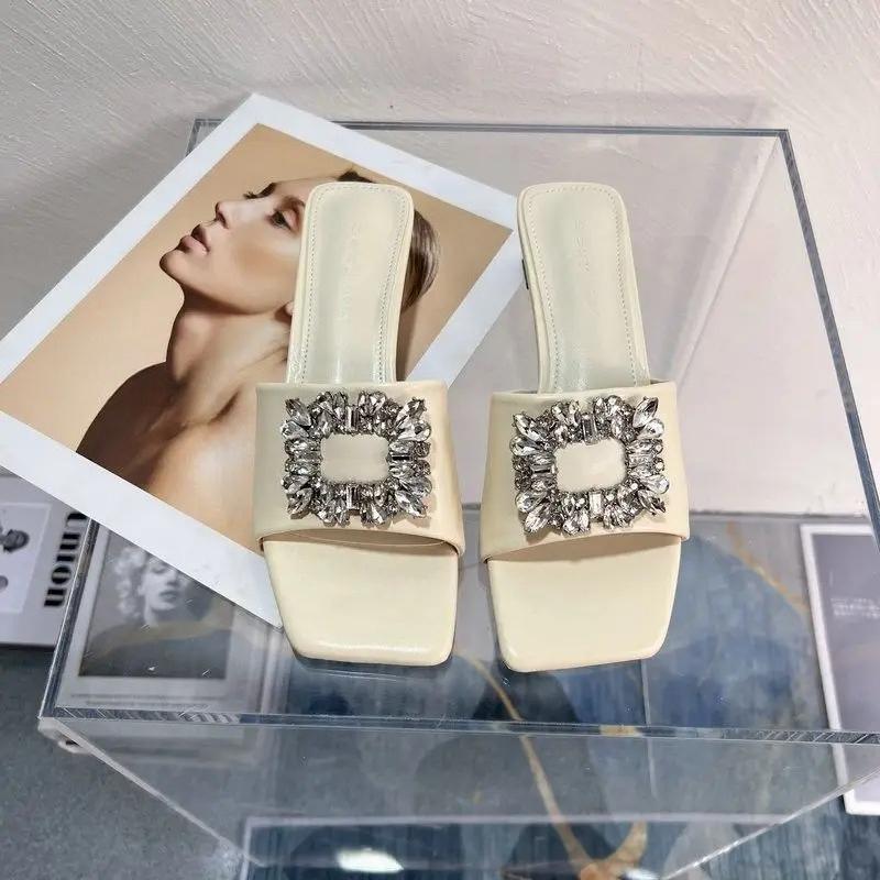 Fashion With Heel Women's Slippers and Ladies Sandals Open Toe Slides 2025 Trend H Sandal Wholesale Slip-resistant Luxury Stylish Shoes