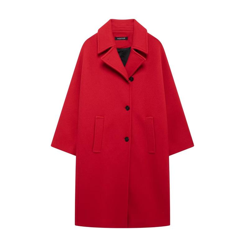 

European & American Women s Autumn Fashion: Long Loose Overcoat Jacket Small