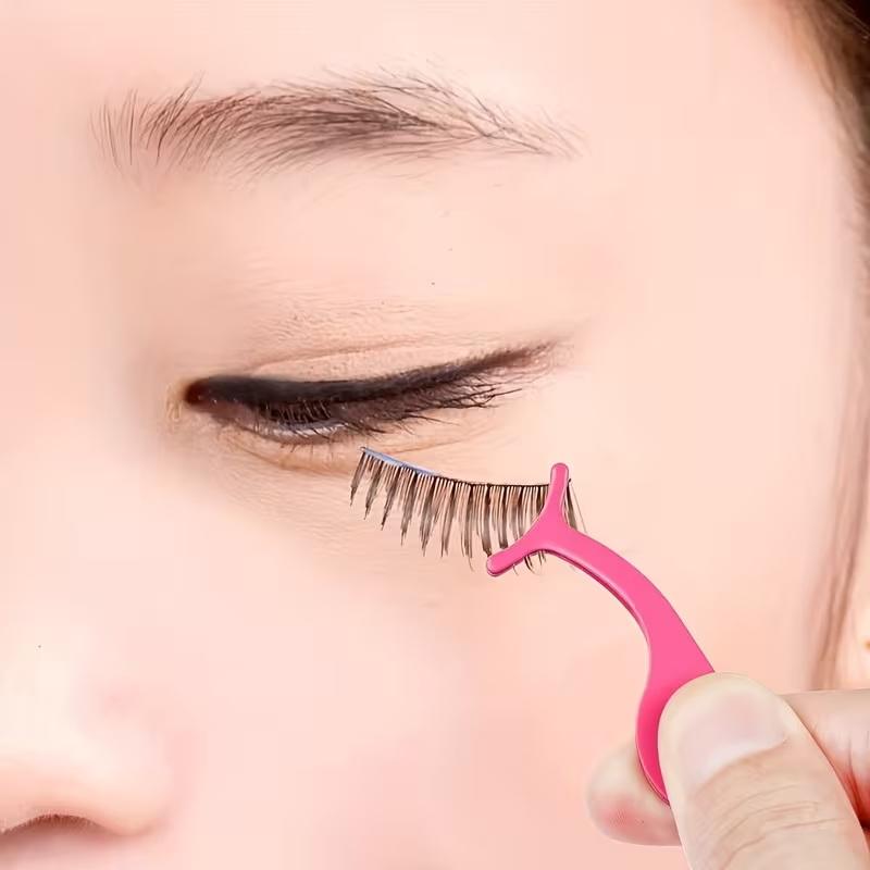 3 Stück Mit Box, gebogene Pinzette, Wimpernzange und Wimpernbürste, Kombination aus gebogener Pinzette und gebogener Wimpernzange für besseres