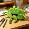 Stuffed Frog Pen Case, Funny Frog Pencil Bag, Fluffy Pencil Storage Pouch, Large Capacity Zipper Pen Bag for Boys Girls, Multifunctional Storage Bag