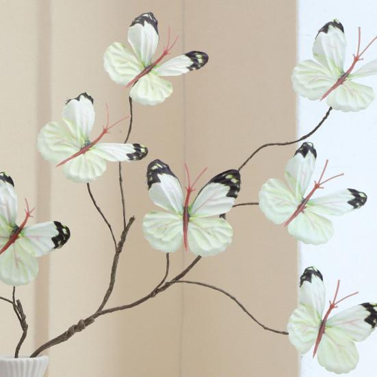 Artificial Butterfly Branches Simulation Stems with 8 Fake Butterflies for Vase Filler DIY Bouquets Home Office Table Decor