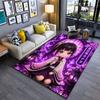 Chibi Girl with Purple Butterflies Suitable As a Non-slip Mat for the Living Room or Bedroom Sofa
