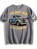 Vintage Car Graphic with Im Not Old Im a Classic Slogan  100 cotton summer short sleeve Oneck mens printed Tshirt