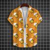 Camisa Hawaiana para Hombre Camisas de Manga Corta Estampadas 3D de Cerveza Camisa para Fiesta de Cerveza Camisetas Camisetas Casuales de Verano Ropa Holgada Oversize para Hombre