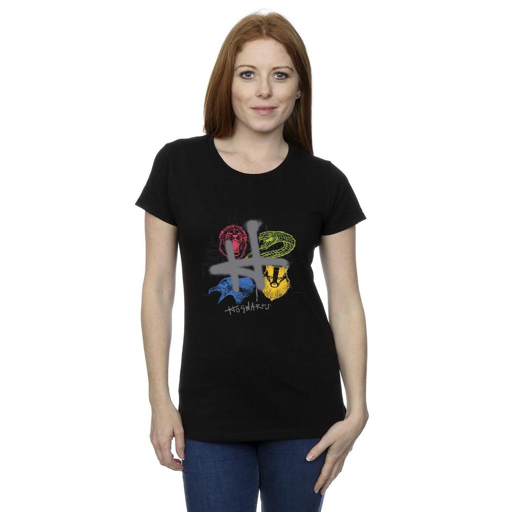 HARRY POTTER Womens/Ladies Emblems H Spray Cotton T-Shirt