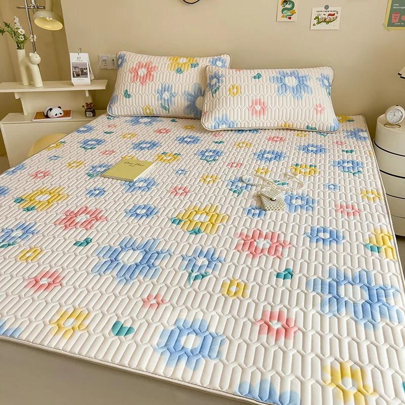 Summer Thailand Thickened Latex Cool Mat Three Piece Set, Washable, Fresh Ice Silk Air Conditioning Soft Mat Gift Wholesale