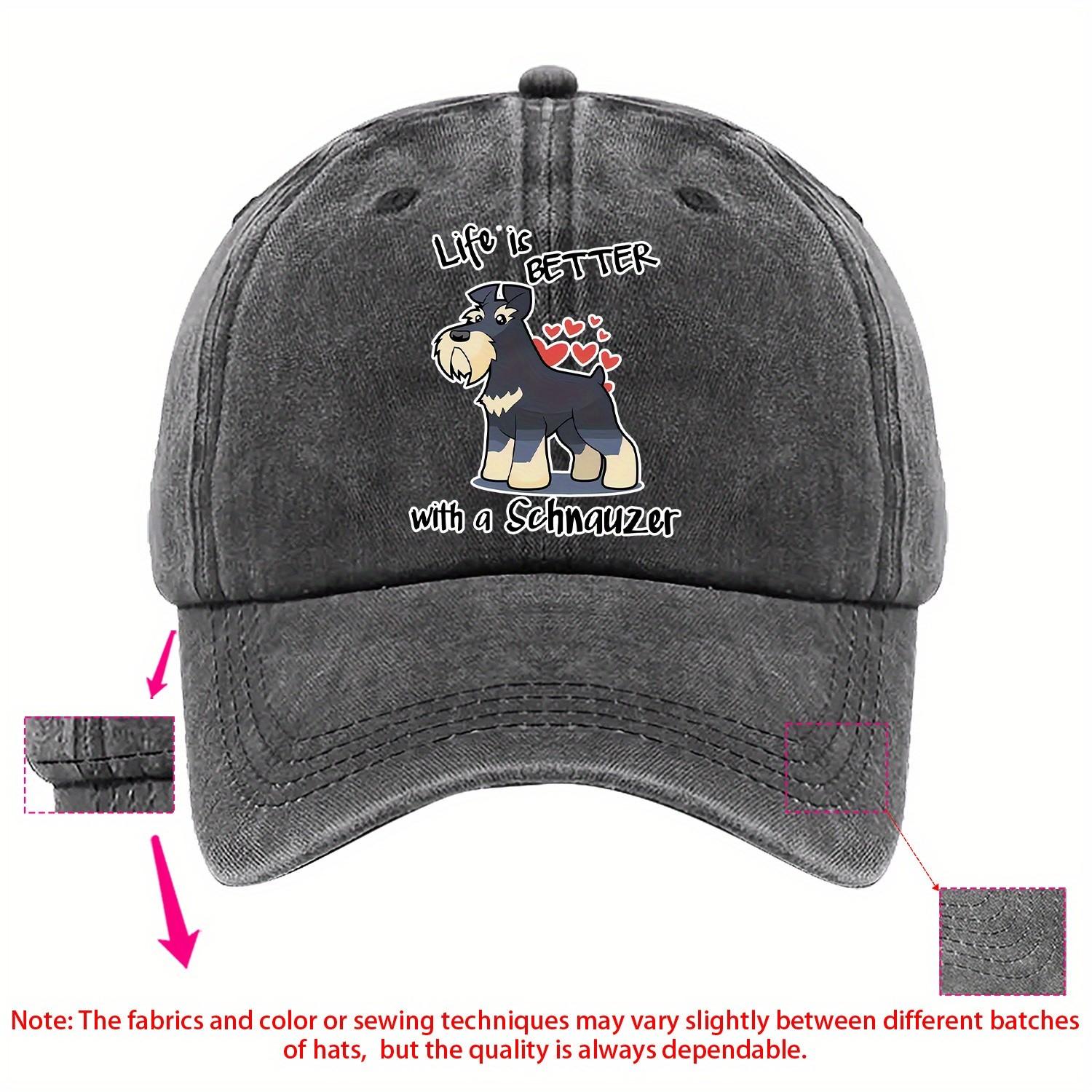 Life Is Better With A Schnauzer Dog Graphic Baseball Cap Cotton Casual Adjustable Hat Adult One Size