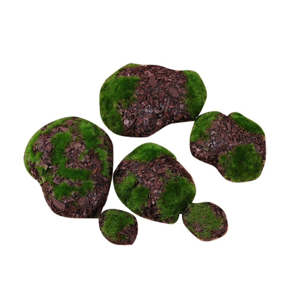 For Vase Glass Cylinder DIY Artificial Plant Moss Micro Landscap Fake Stone Rock Foam Moss Stone