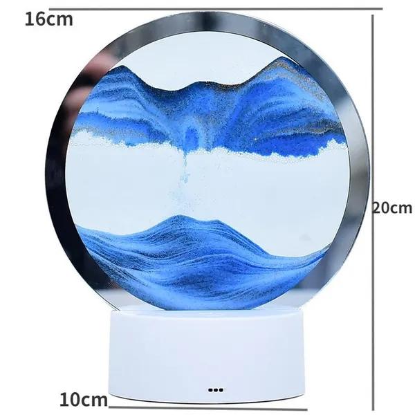 1PC dimmerabile 3D Moving Sand Art lampada da tavolo RGB cambiamento di colore dinamica clessidra luce notturna Home Office Decor regalo di Natale