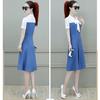 Elegant Summer Chiffon Dress Women Slim Waist Midi Long Dress Fashion Lady