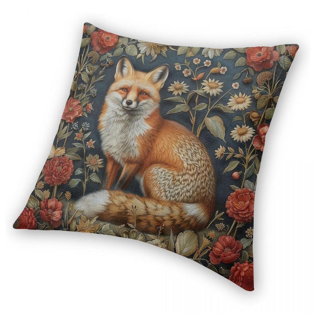 William Morris Fox Square Pillowcase Polyester Linen Velvet Creative Zip Decor Throw Pillow Case Home Cushion Cover