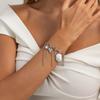 Vintage Metal Heart Pendant Bangle Women Irregular Pearl Tassel Chain Bracelet Fashion Classic Wedding Party Jewelry Accessories