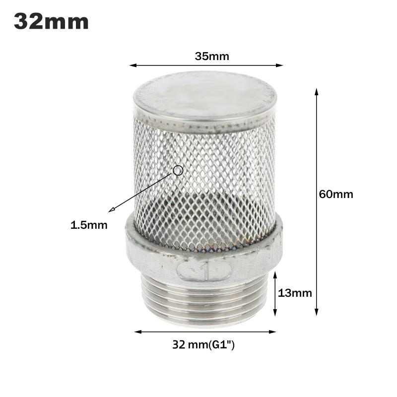 1PCS 20/25/32MM 304 Stainless Steel Mesh Filter Garden Irrigation Pump Hose Filter Water Cleaning Mesh Metal Filter