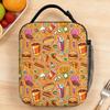 Cute Kawaii Fast Food Meal Print Lunch Bag For Girls  School Graphic Design Lunch Box Vintage Oxford Tote Food Bags